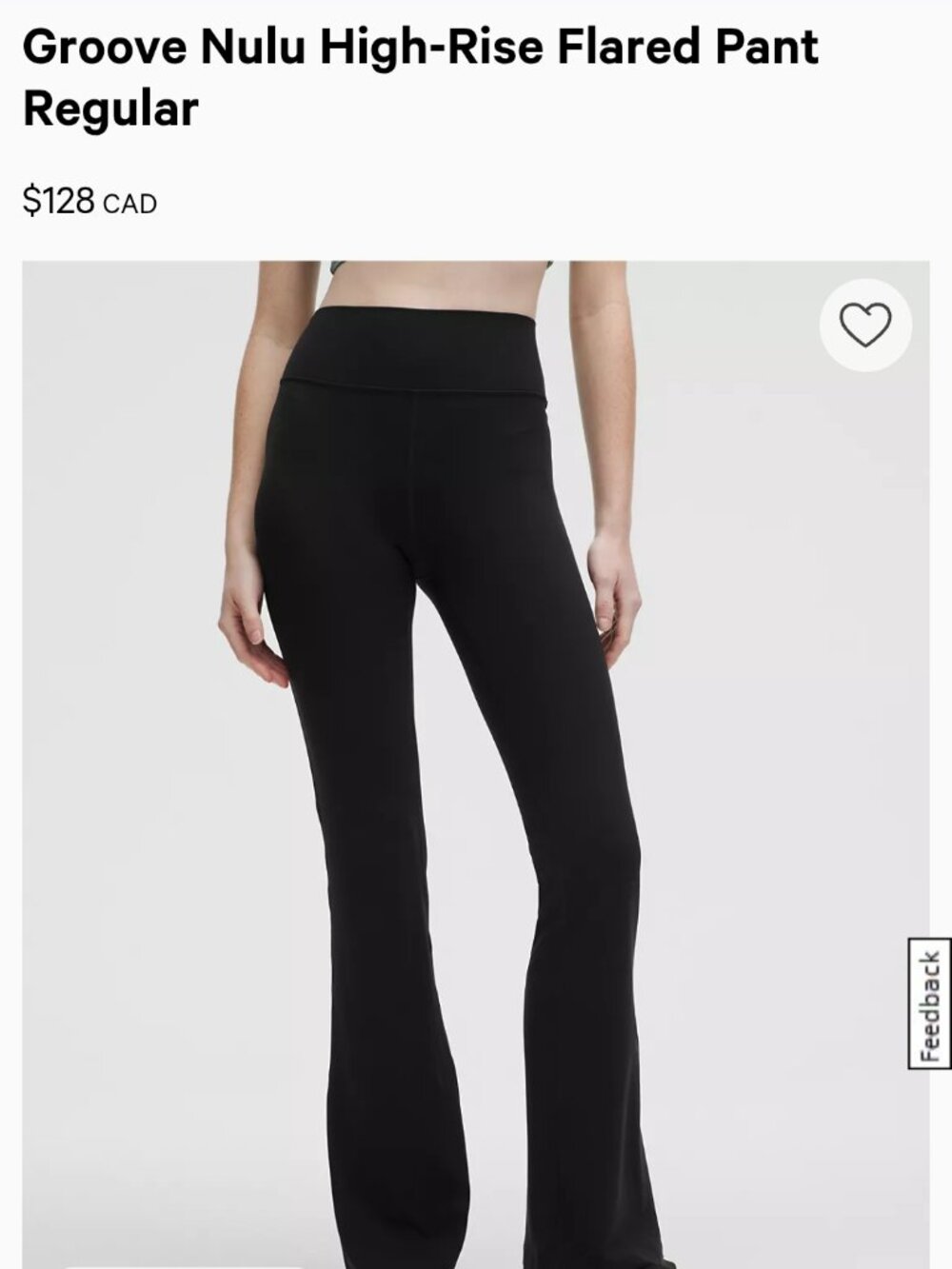 Brand new Groove Nulu High-Rise Flared Pant Regular size 6 blk